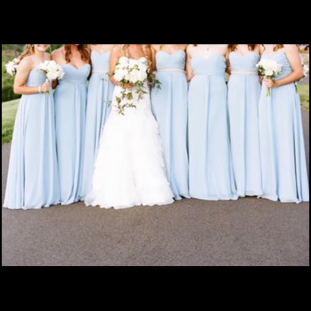 Long Light Blue Bridesmaid Dress